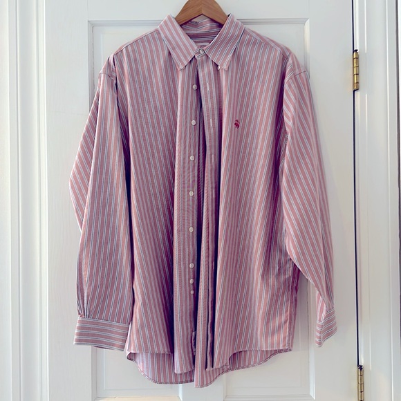Brooks Brothers Other - Brooks Brothers The Original Polo Shirt Non Iron Size XL - Maroon w Blue Stripe